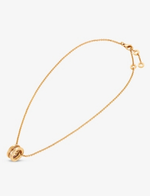 BVLGARI: B.zero1 18ct yellow-gold and 0.14ct brilliant-cut diamond pendant necklace