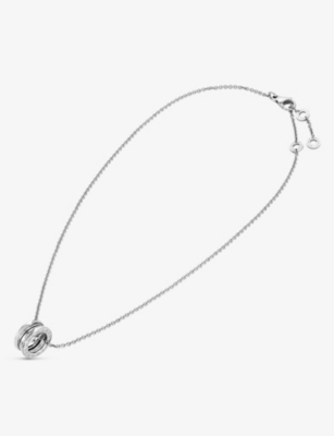 BVLGARI: B.zero1 18ct white-gold and 0.14ct brilliant-cut diamond pendant necklace