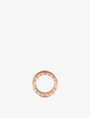BVLGARI: B.zero1 18ct rose-gold and ceramic ring