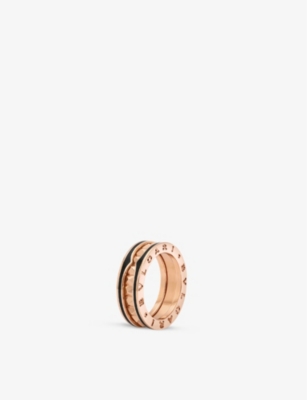 BVLGARI: B.zero1 18ct rose-gold and ceramic ring