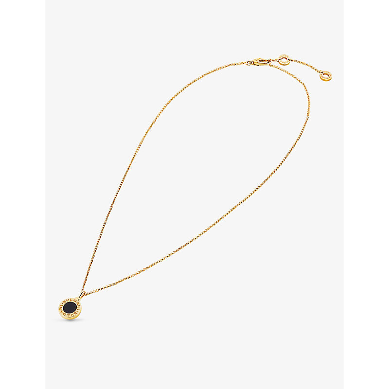 Shop Bvlgari Womens Yellow Gold 18ct Yellow-gold And Onyx Necklace