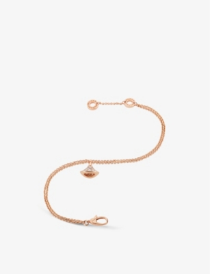 BVLGARI: Divas Dream 18ct rose-gold and 0.26ct brilliant-cut diamond charm bracelet