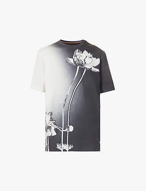 PAUL SMITH: Floral-print gradient-print cotton-jersey T-shirt