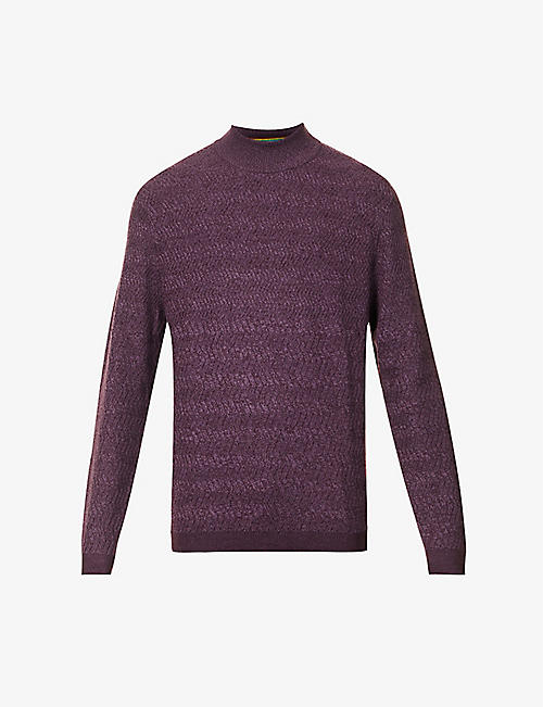 PAUL SMITH: Jacquard-texture high-neck merino-wool jumper