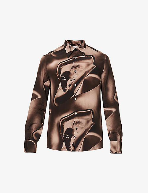 PAUL SMITH: Face graphic-print regular-fit woven shirt