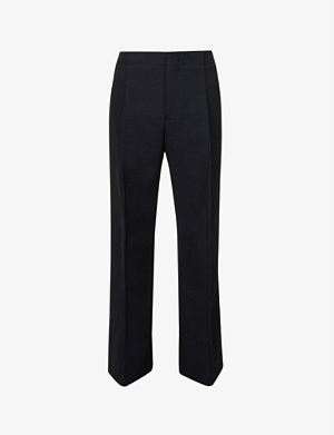 Tapered-leg mid-rise stretch-cotton trousers Selfridges & Co Women Clothing Pants Stretch Pants 