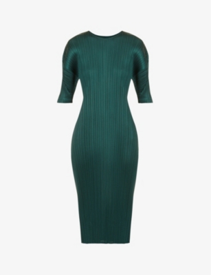 PLEATS PLEASE ISSEY MIYAKE - Monthly Colours pleated woven midi dress ...