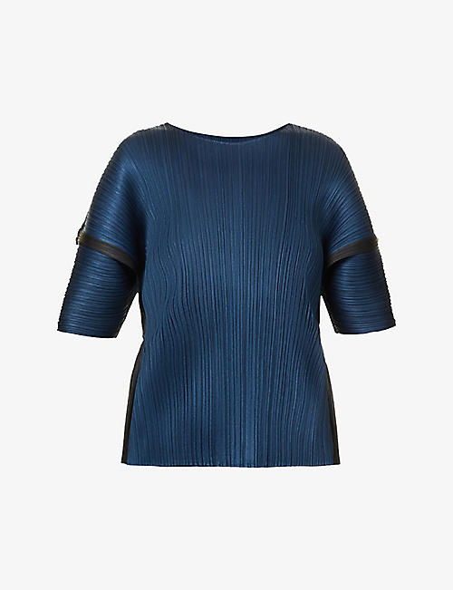 PLEATS PLEASE ISSEY MIYAKE: Pleated relaxed-fit woven top