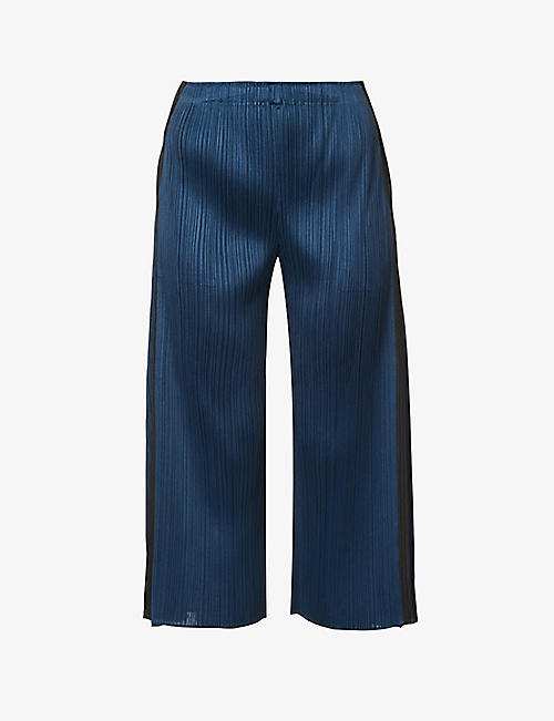 PLEATS PLEASE ISSEY MIYAKE: Pleated relaxed-fit wide-leg high-rise woven trousers