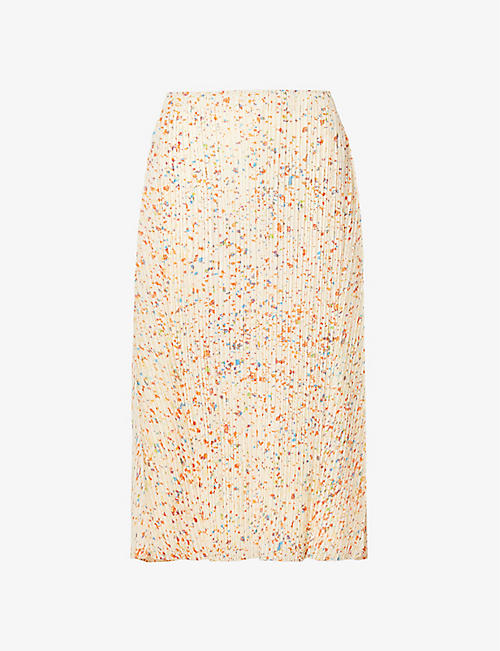 PLEATS PLEASE ISSEY MIYAKE: Enchant patterned pleated woven midi skirt