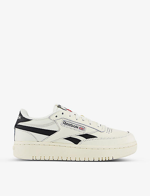 REEBOK: Club C Double brand-print leather low-top trainers