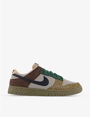 NIKE: Dunk Low 1985 brand-patch woven low-top trainers