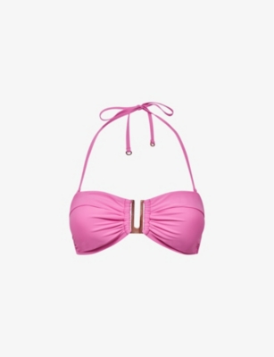 Reiss Womens Pink Carina Bandeau Bikini Top