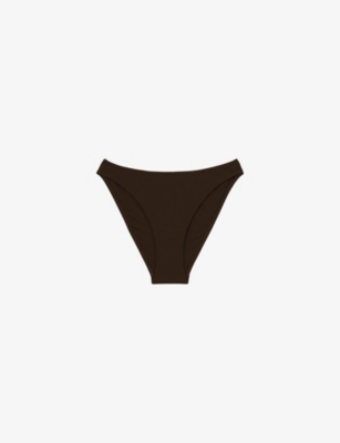 Reiss Womens Chocolate Carina Mid-rise Bikini Briefs
