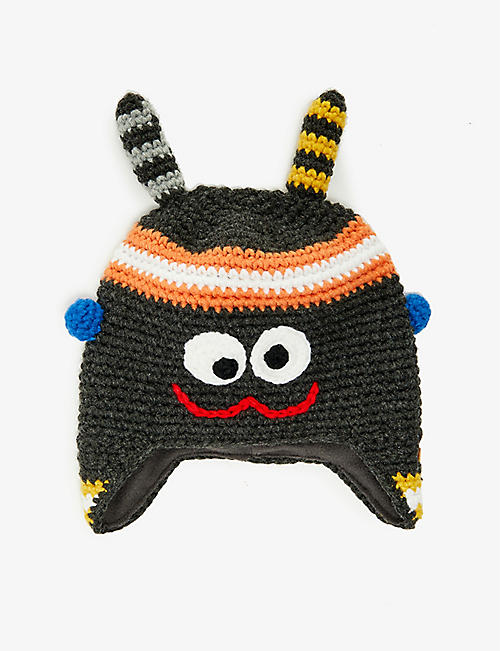 BARTS AL: Monster appliqué panels knitted hat