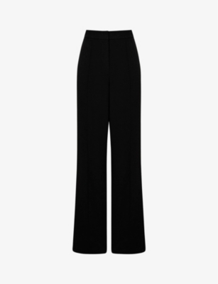 Shop Reiss Aleah Wide-leg Woven Trousers In Black