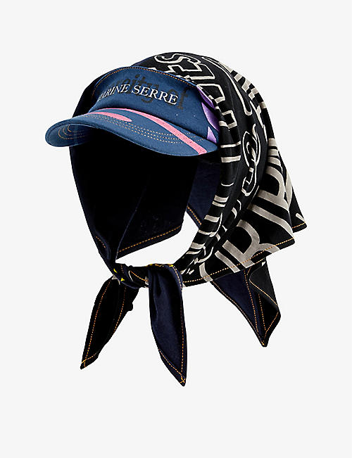 MARINE SERRE: Veiled logo-printed cotton baseball cap