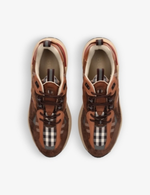 BURBERRY Sean check-print suede trainers