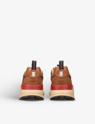 BURBERRY Sean check-print suede trainers