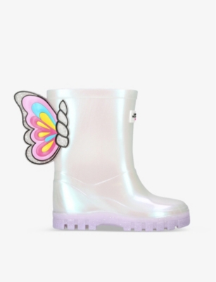 SOPHIA WEBSTER: Unicorn butterfly-embellished PVC wellies 1-7 years