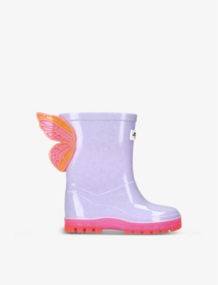 SOPHIA WEBSTER: Butterfly-embellished PVC wellington boots 1-7 years
