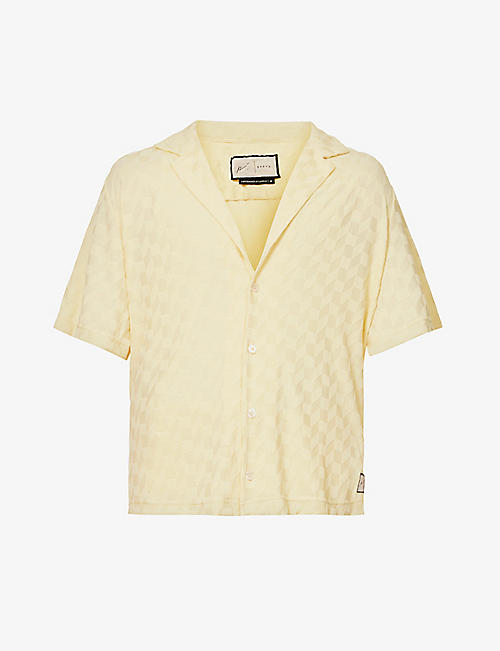 PREVU: Dune geometric-pattern boxy-fit stretch-jersey shirt
