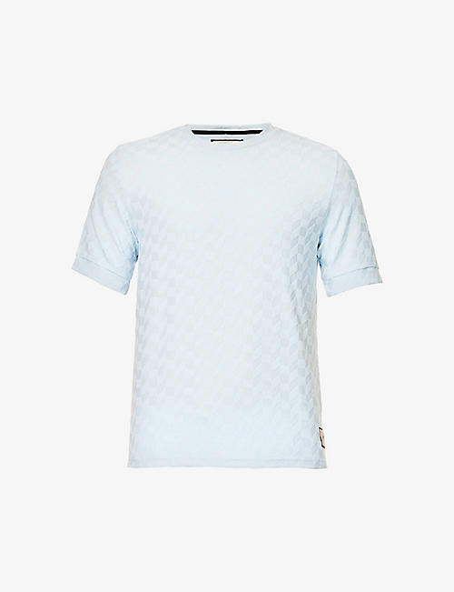 PREVU: Dune geometric-pattern regular-fit stretch-jersey T-shirt