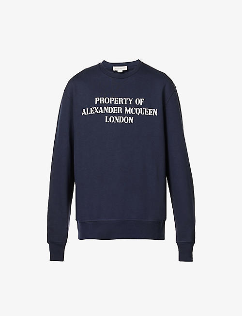 ALEXANDER MCQUEEN: Brand-print relaxed-fit cotton-jersey sweatshirt