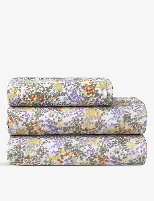 YVES DELORME: Eclats floral-print organic-cotton towel