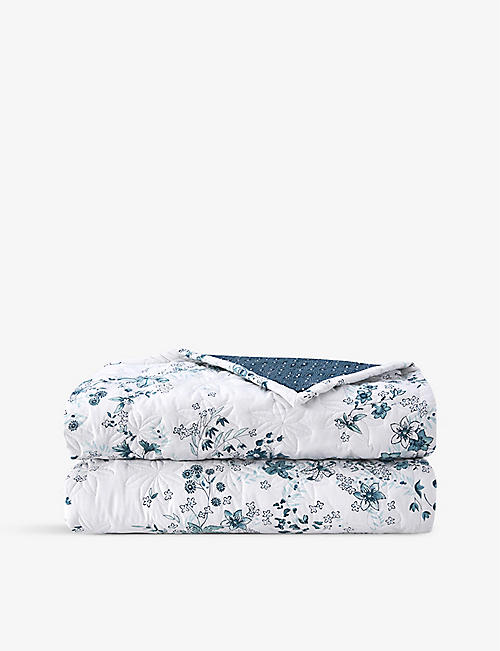 YVES DELORME: Sylve floral-print organic-cotton bedcover