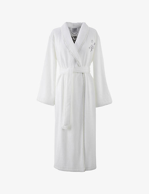 YVES DELORME: Soierie patterned cotton-terry dressing gown