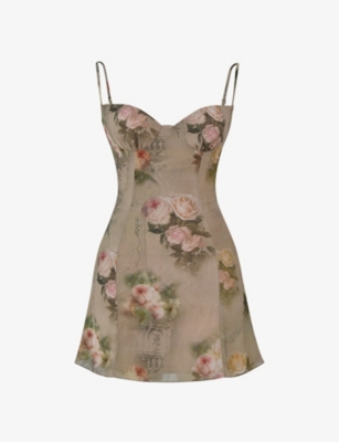 christiana mini dress House of CB | Dresses | House Of Cb Christiana Garden Print Mini Dress  Womens Small Sleeveless Floral
