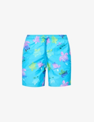 Green Mahina turtle-print recycled swim shorts