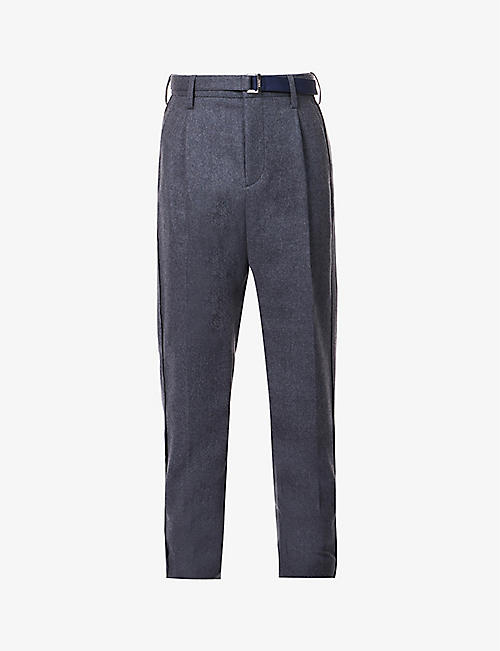 SACAI: Pleated straight-leg regular-fit wool trousers