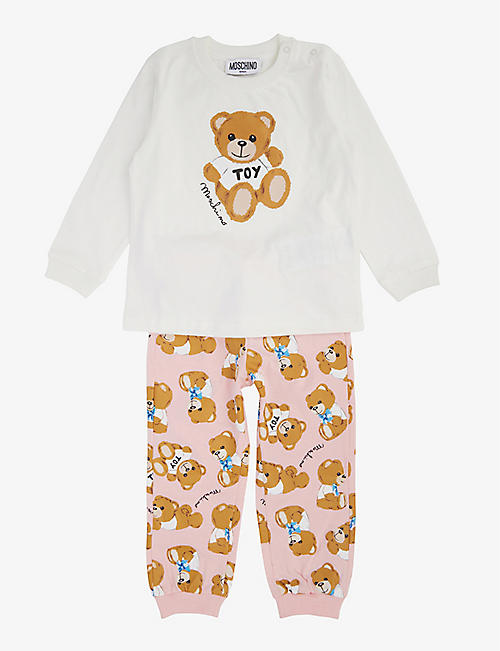 MOSCHINO: Toy Bear graphic-print legging and sweatshirt set 18-24 months