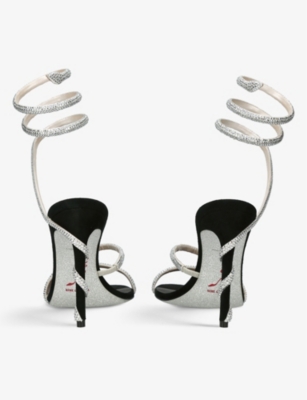 RENE CAOVILLA: Cleo crystal-embellished suede heeled sandals