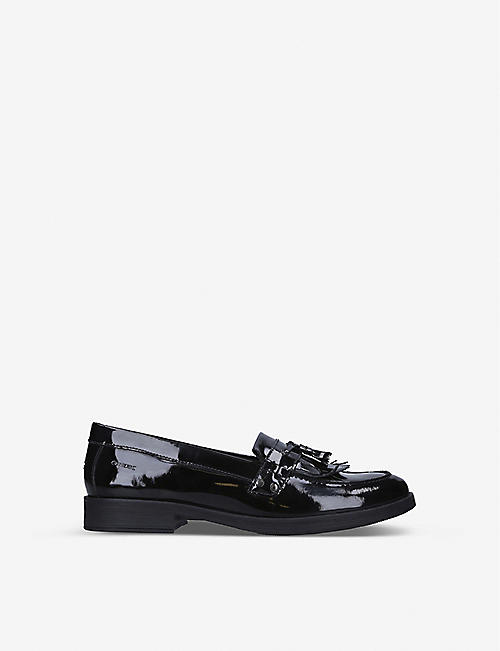 GEOX: Agata fringed patent leather loafers 7-12 years
