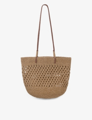 THE WHITE COMPANY: Wrap-handle straw shoulder bag