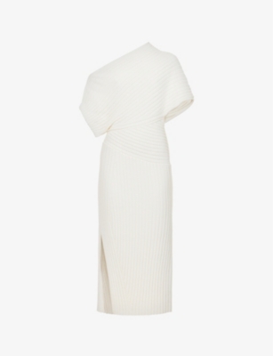 CULT GAIA - Naunet asymmetric-neck cotton-knitted midi dress |  Selfridges.com