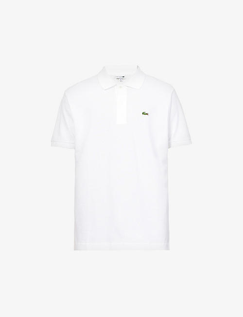 LACOSTE: Classic logo-embroidered regular-fit cotton-pique polo shirt