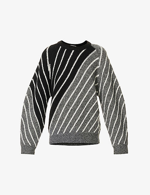 STELLA MCCARTNEY: Geometric-pattern alpaca-blend knitted jumper