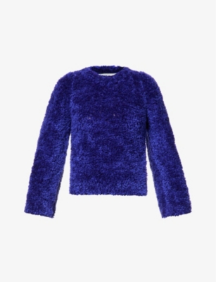 STELLA MCCARTNEY TEDDY-TEXTURED ROUND-NECK FAUX-FUR JUMPER