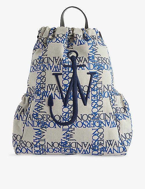 JW ANDERSON: Anchor leather-trim cotton-canvas backpack