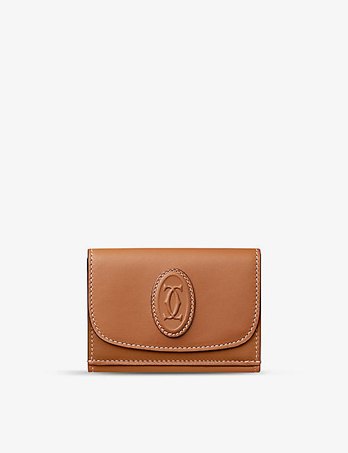 CARTIER: Must de Cartier logo-embossed leather trifold wallet