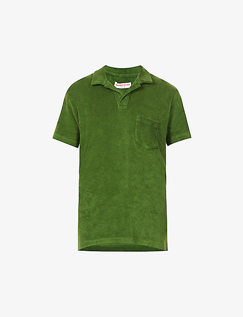 ORLEBAR BROWN: Conifer buttonless cotton-terry polo shirt