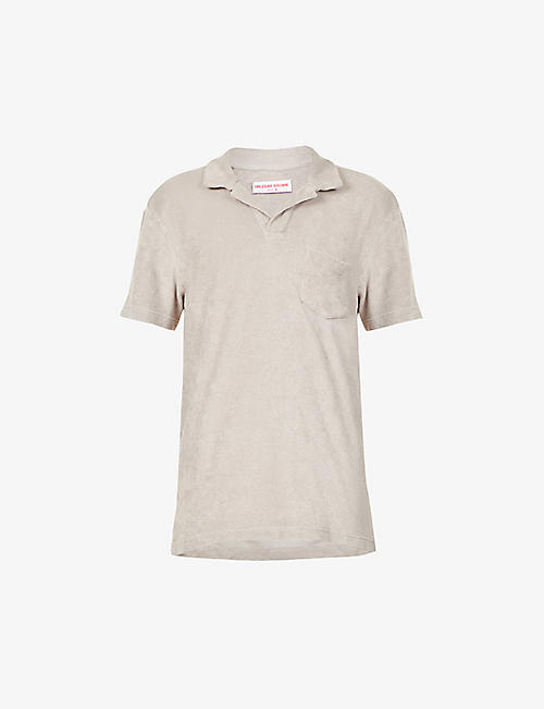 ORLEBAR BROWN: Strata buttonless cotton-terry polo shirt