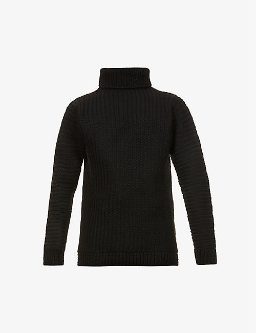 BORIS BIDJAN SABERI: Turtleneck toggle-embellished relaxed-fit wool-knit jumper