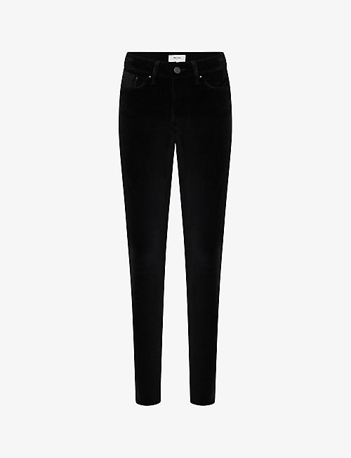 REISS: Lux mid-rise velvet skinny trousers