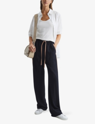 REISS: Violet scoop-neck ribbed stretch-cotton vest