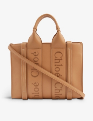 Woody small leather tote bag